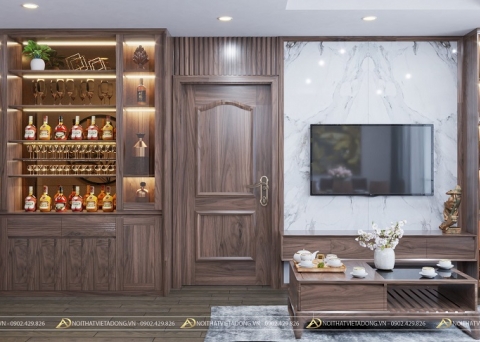 Tủ Rượu gỗ óc chó TR-10